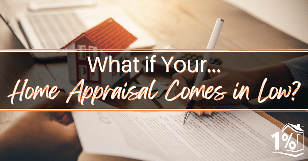 An appraiser and home seller reviewing an appraisal report